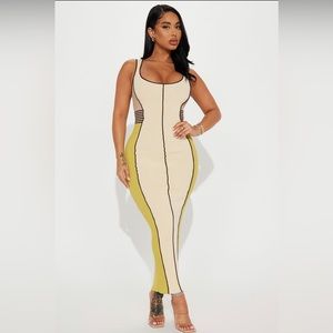 Knit maxi cream combo size medium. Brand new never worn